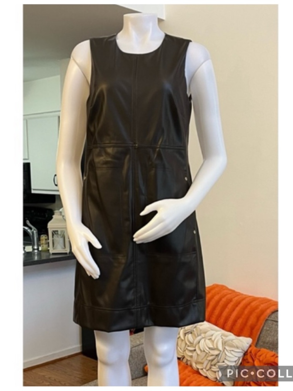❣️🆕Tommy Hilfiger Brown Faux Leather Shift Dress $159 MSRP❣️